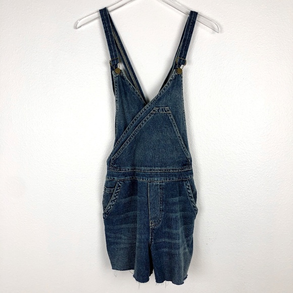 Free People Denim - Free People Wrap Front Overall Shorts